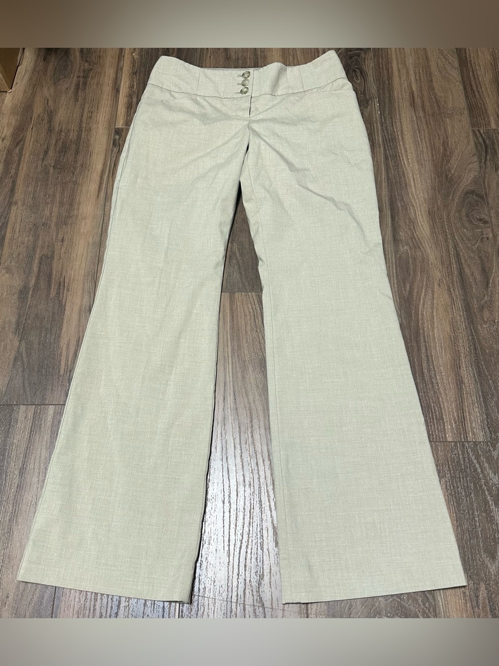 The Limited Women’s Cassidy Fit Dress Pants Cream Bootcut Wide Leg  Button Fly 6